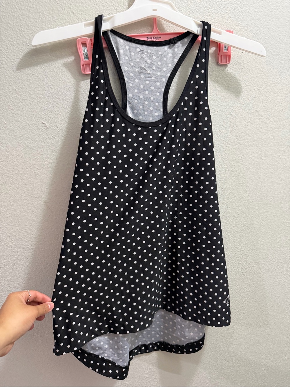 Black Polka Dot Racerback Tank Top